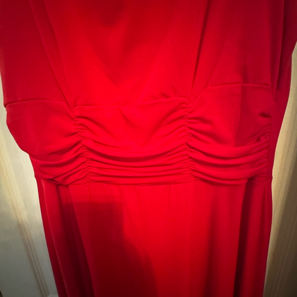 Aa Studio Vibrant Red Ruched Dress